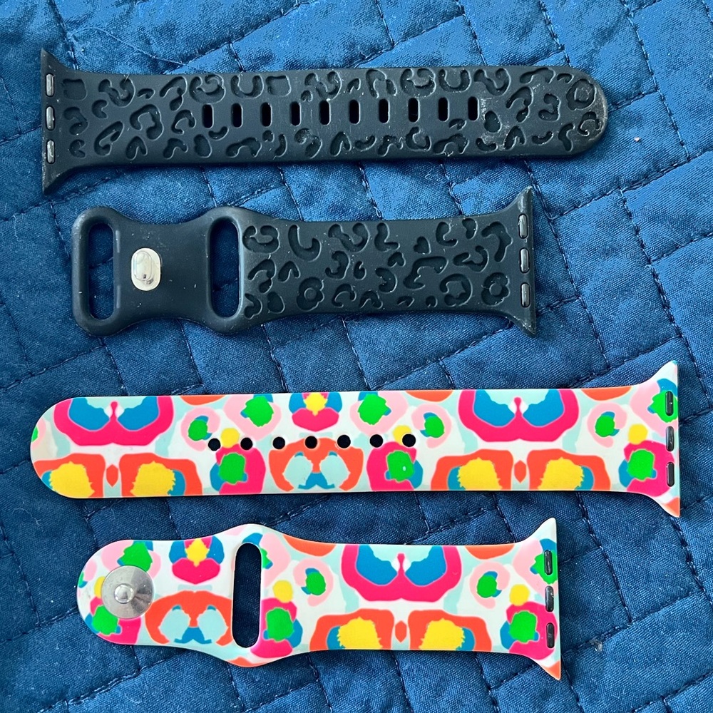 Animal‎ Print Apple Watch Band Watchband Black Multi 38, 40, 41mm Set of 2